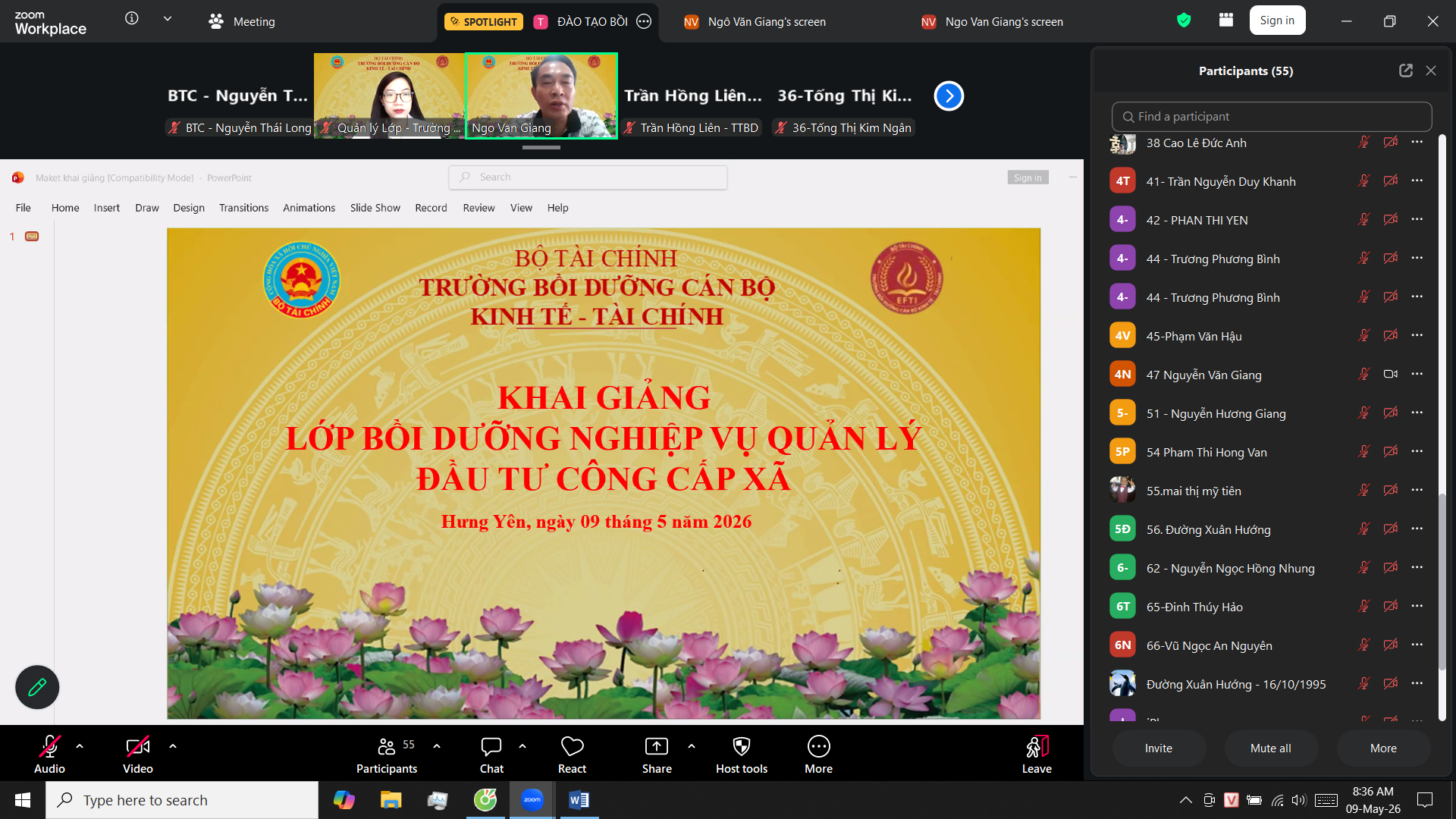 Tổ chức thành công lớp Bồi dưỡng nghiệp vụ quản lý đầu tư công cấp xã